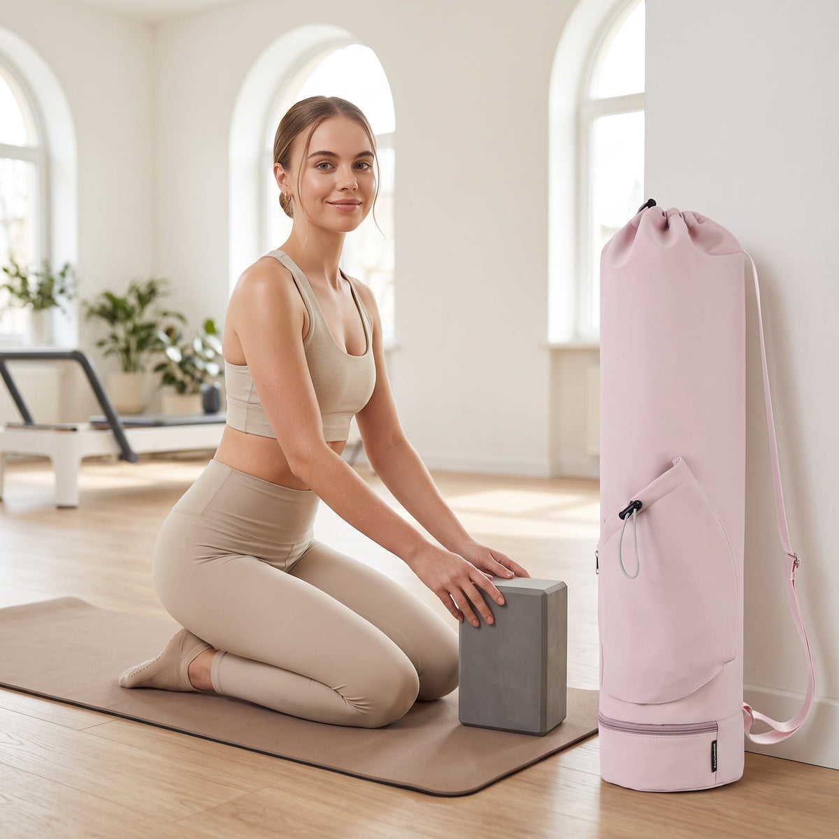 Yoga Mat Bag with Bottle Pocket & Wet Compartment, Fits Mats up to 10 mm