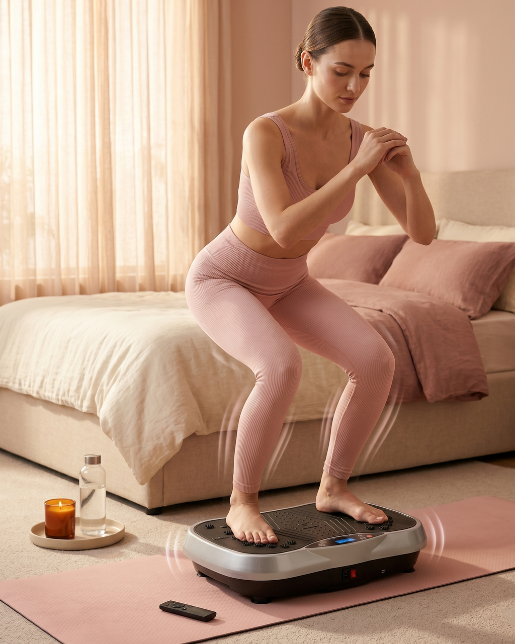 Whole Body Vibration Plate Machine, Bluetooth Remote & Bands, 200W