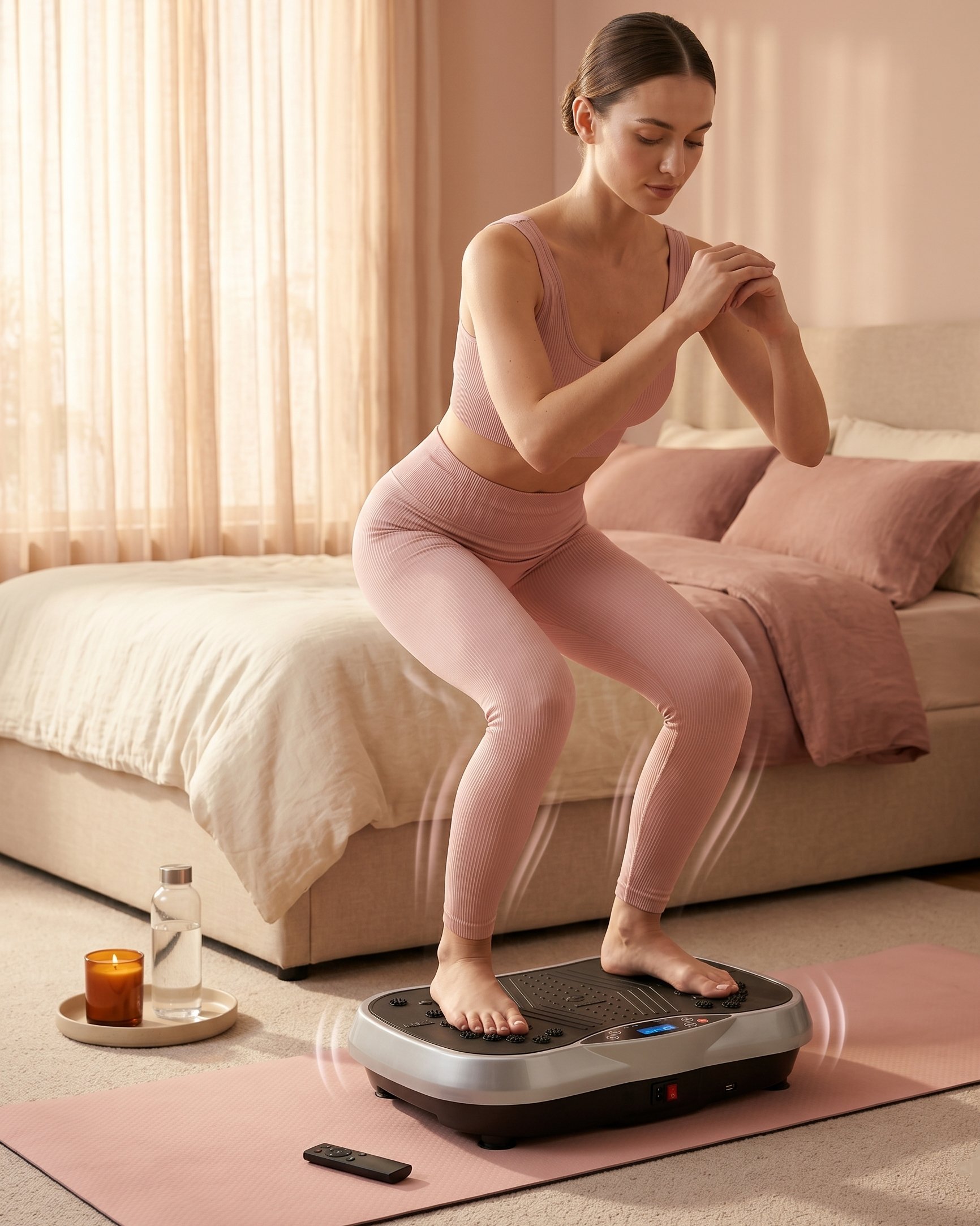 Whole Body Vibration Plate Machine, Bluetooth Remote & Bands, 200W
