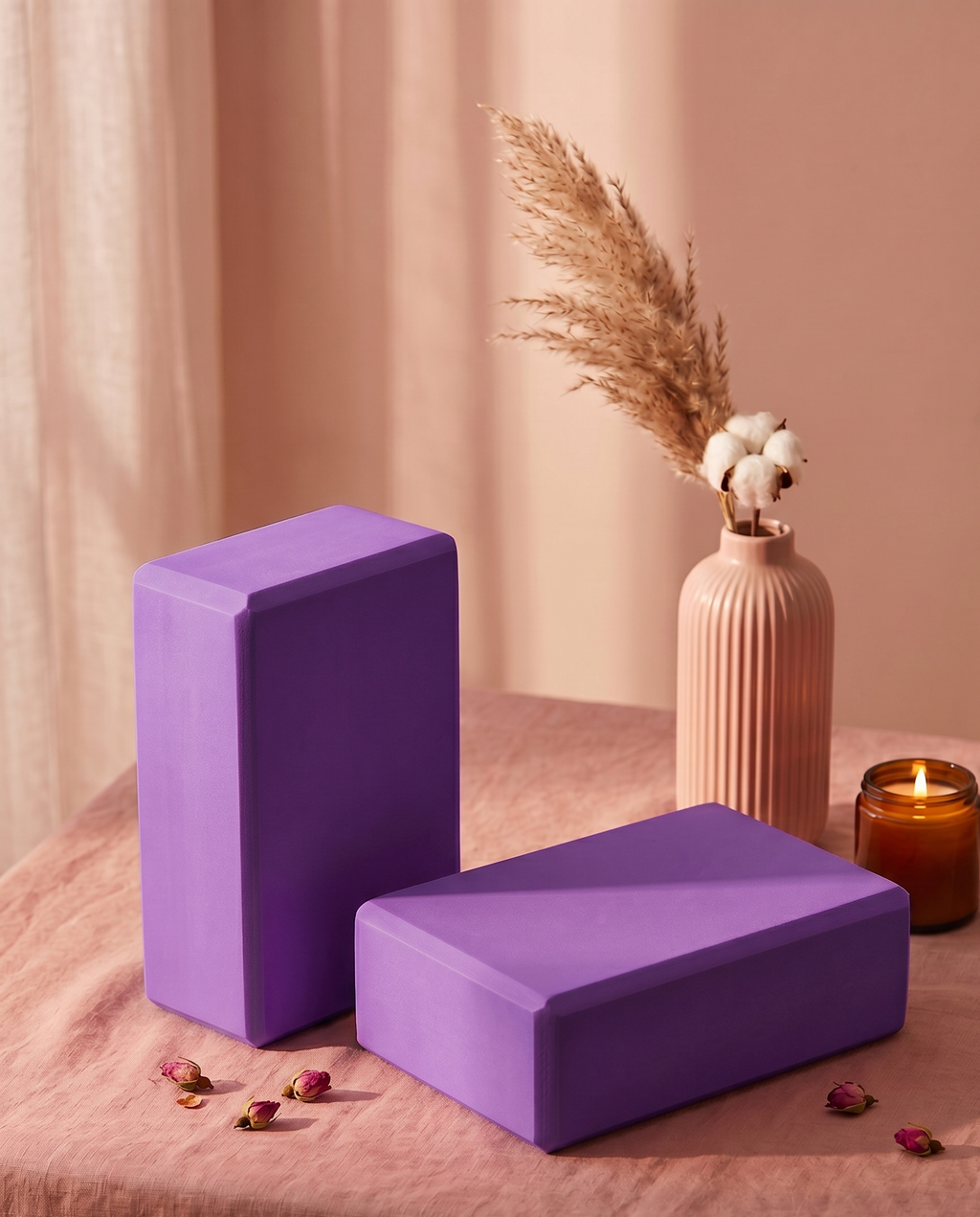 EVA Yoga Blocks Set of 2, High-Density Foam, Non-Slip for Pilates