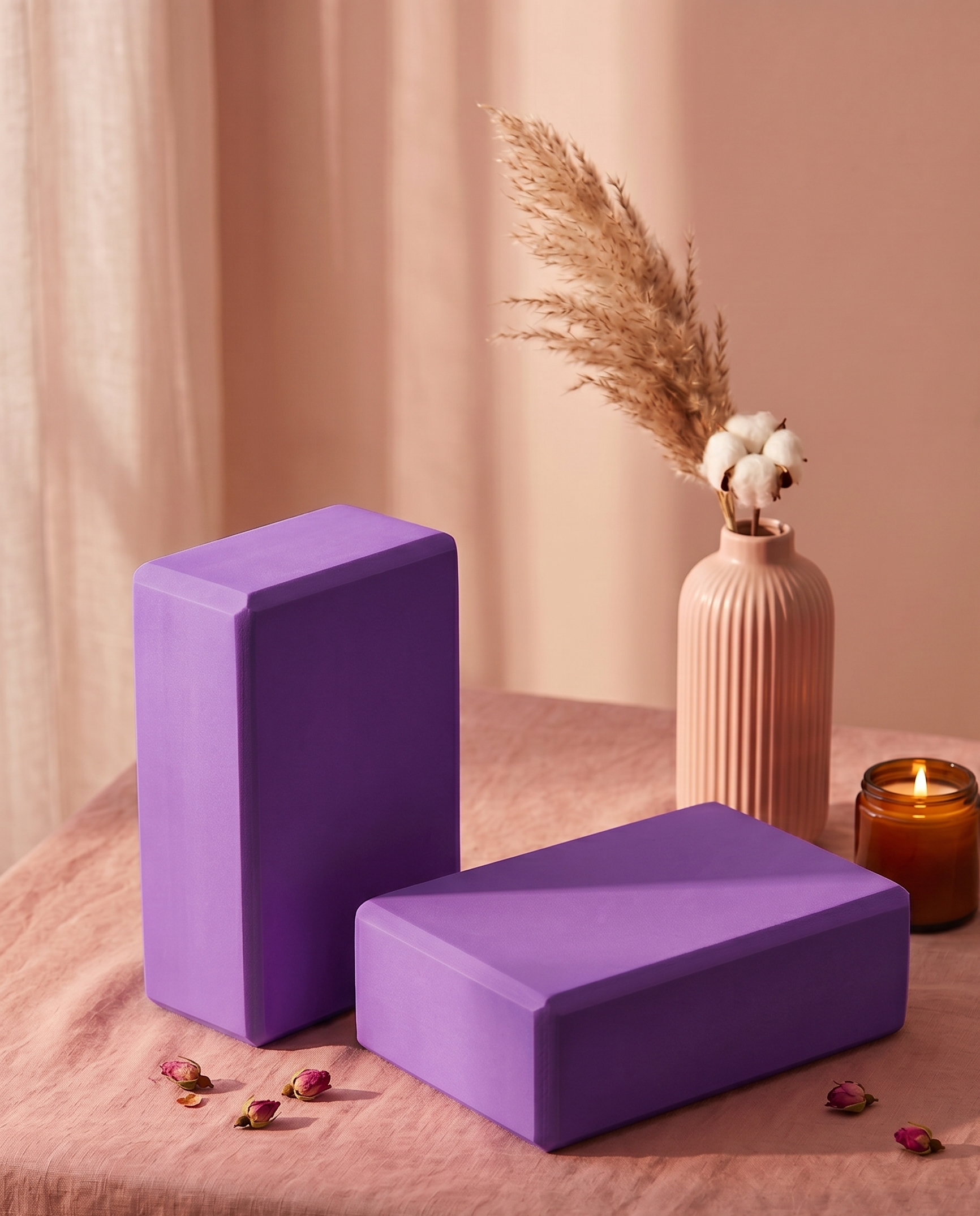 EVA Yoga Blocks Set of 2, High-Density Foam, Non-Slip for Pilates