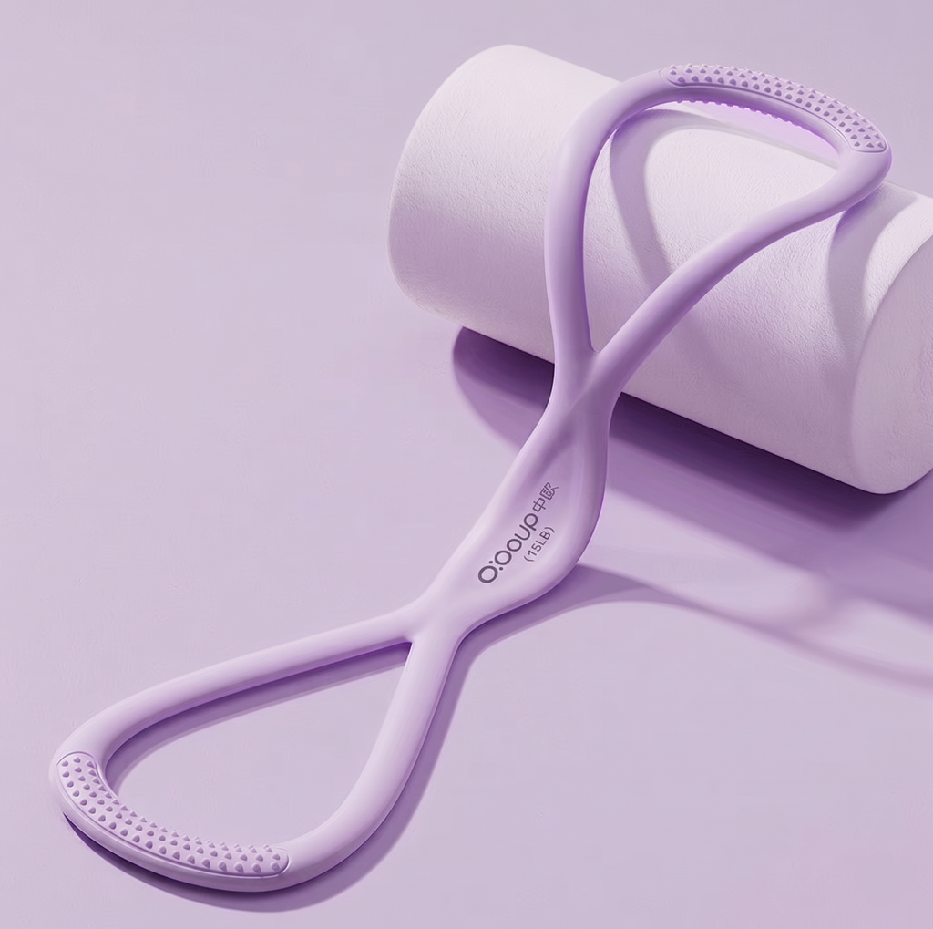 Figure-8 Resistance Band, Premium Silicone, 15 & 25 lbs, Anti-Slip