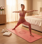 Eco TPE Yoga & Pilates Mat 6mm, Alignment Guide Lines, Carrying Strap