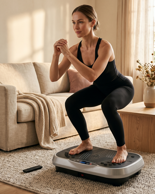 Vibration Plate Exercise Machine — Whole Body Vibration Platform with Bluetooth Remote & Resistance Bands