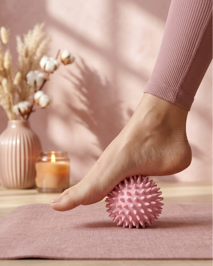 Spike Massage Ball, Body-Safe PVC, 6 cm, Pilates Yoga Fitness Rehab