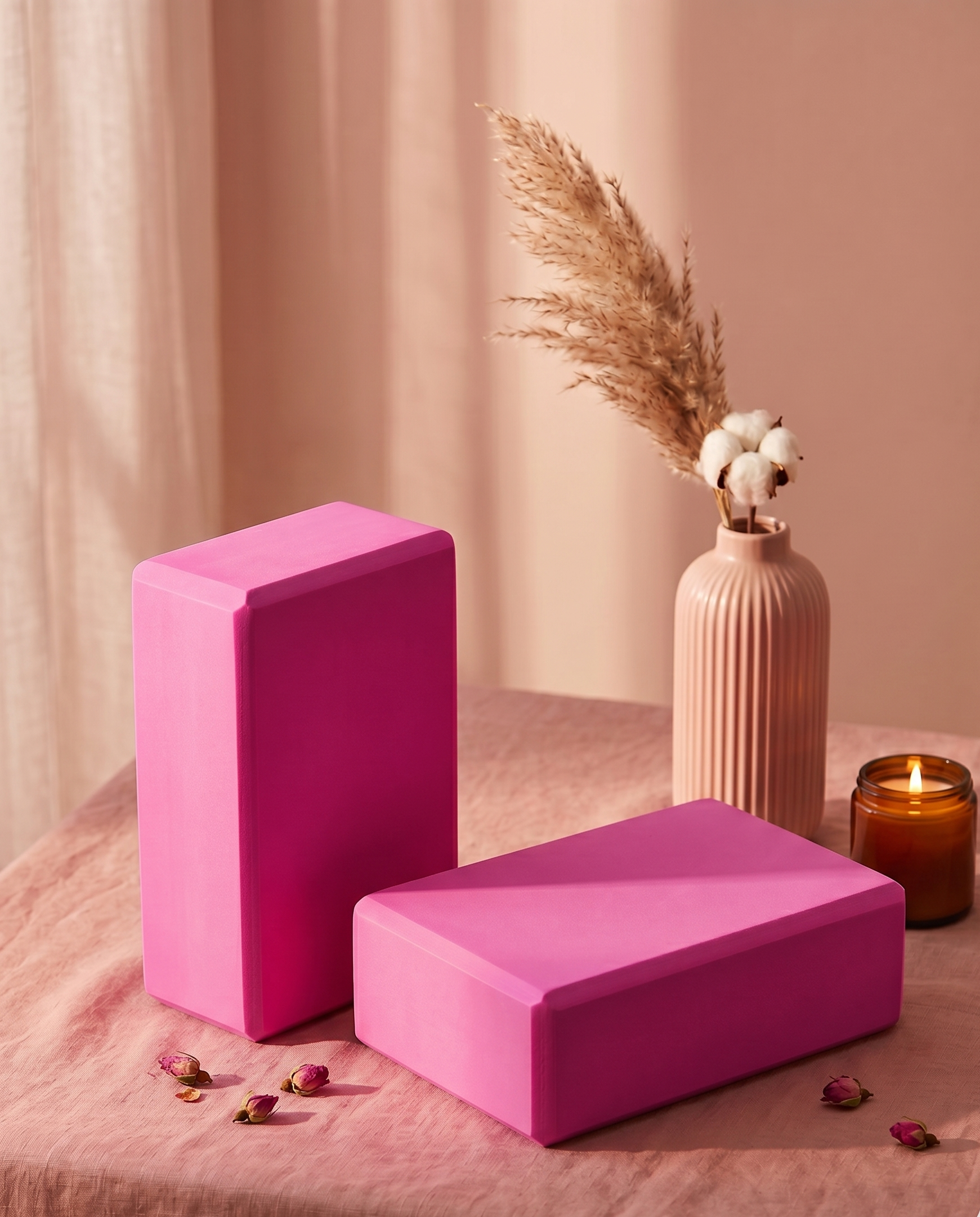 EVA Yoga Blocks Set of 2, High-Density Foam, Non-Slip for Pilates