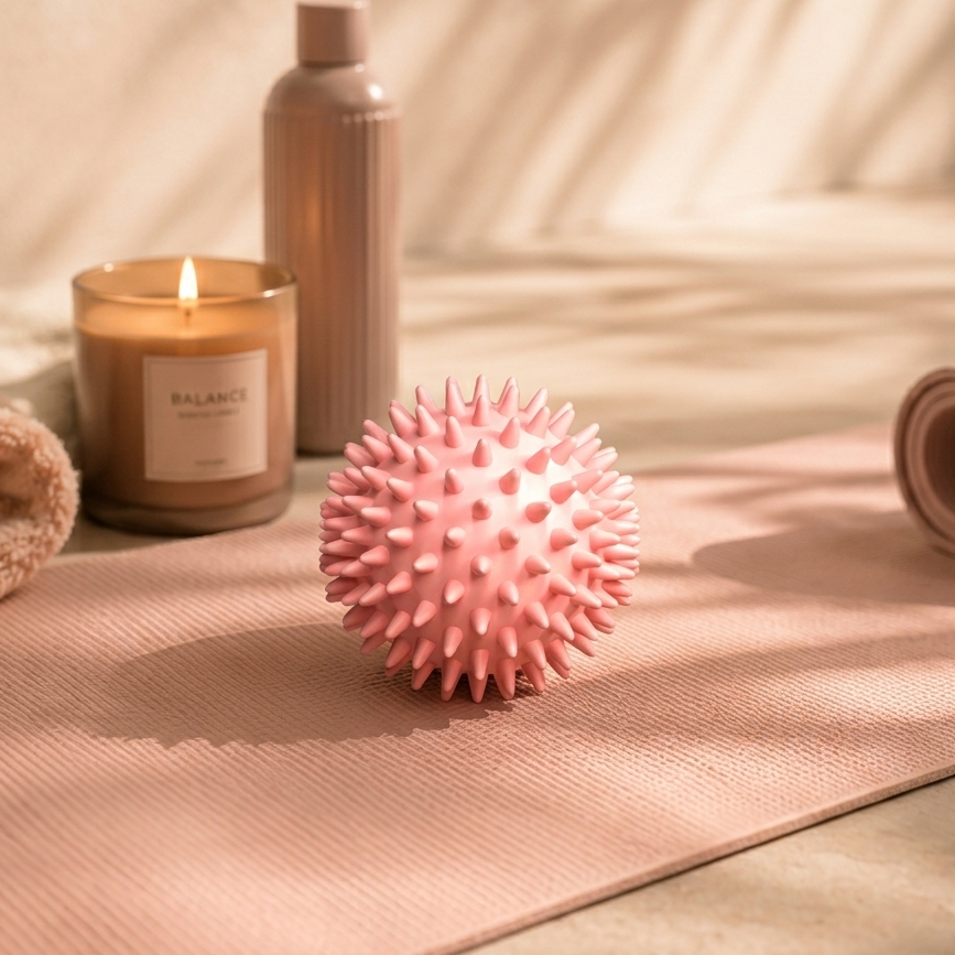 Spike Massage Ball, Body-Safe PVC, 6 cm, Pilates Yoga Fitness Rehab