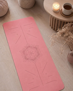 Eco TPE Yoga & Pilates Mat 6mm, Alignment Guide Lines, Carrying Strap