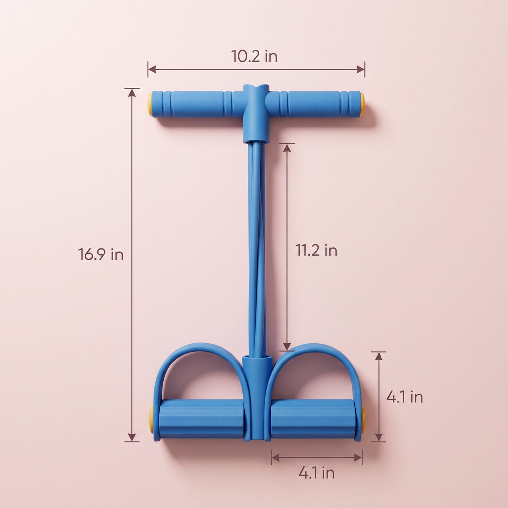 Pedal Puller Resistance Band Trainer, 6 Elastic Tubes, PVC, Non-Slip