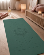 Eco TPE Yoga & Pilates Mat 6mm, Alignment Guide Lines, Carrying Strap