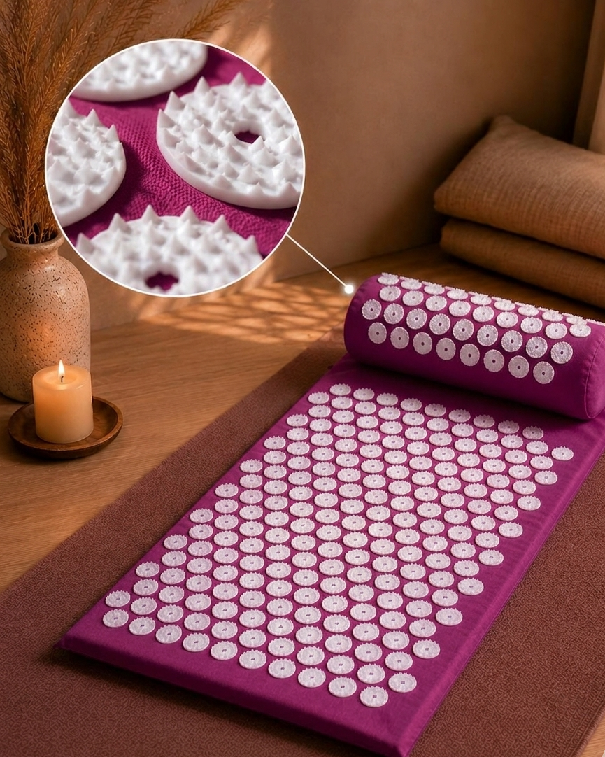 Acupressure Mat Set with Pillow, Back Neck & Feet Massage Circulation