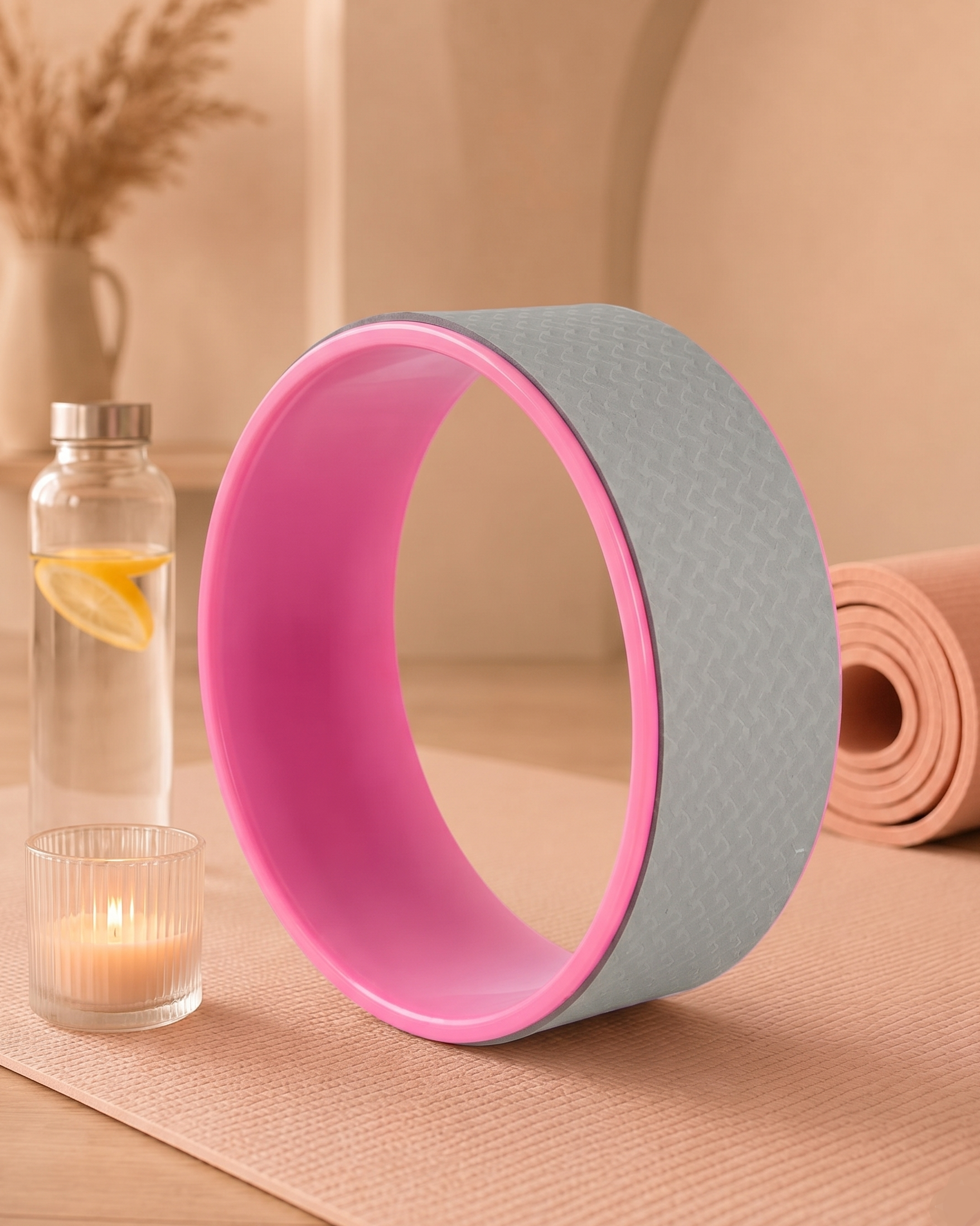 Yoga Wheel for Back and Spine Stretching, 12 in, TPE Foam + PP Core