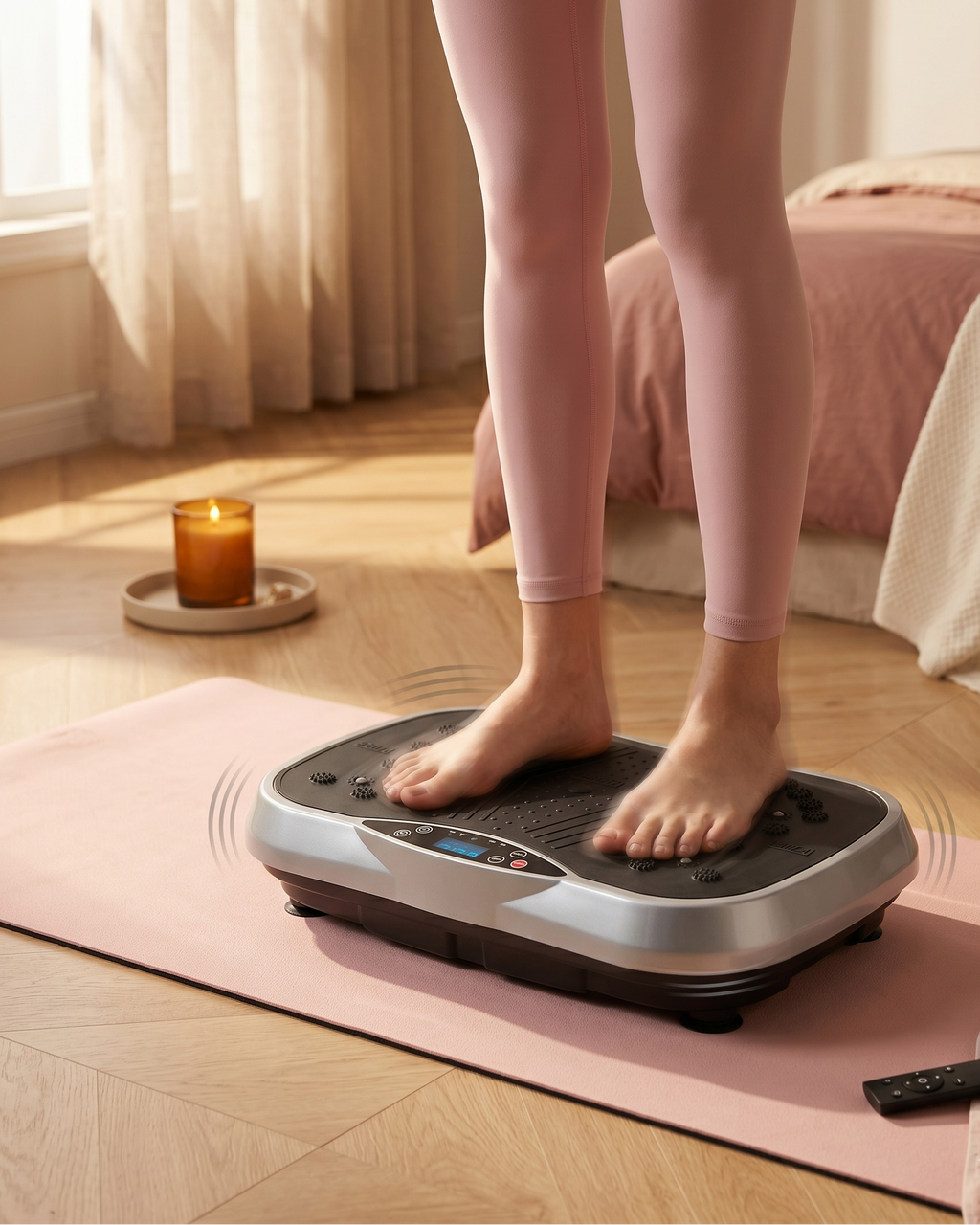 Whole Body Vibration Plate Machine, Bluetooth Remote & Bands, 200W