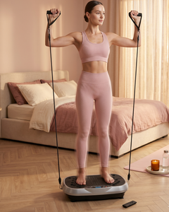 Vibration Plate Exercise Machine — Whole Body Vibration Platform with Bluetooth Remote & Resistance Bands