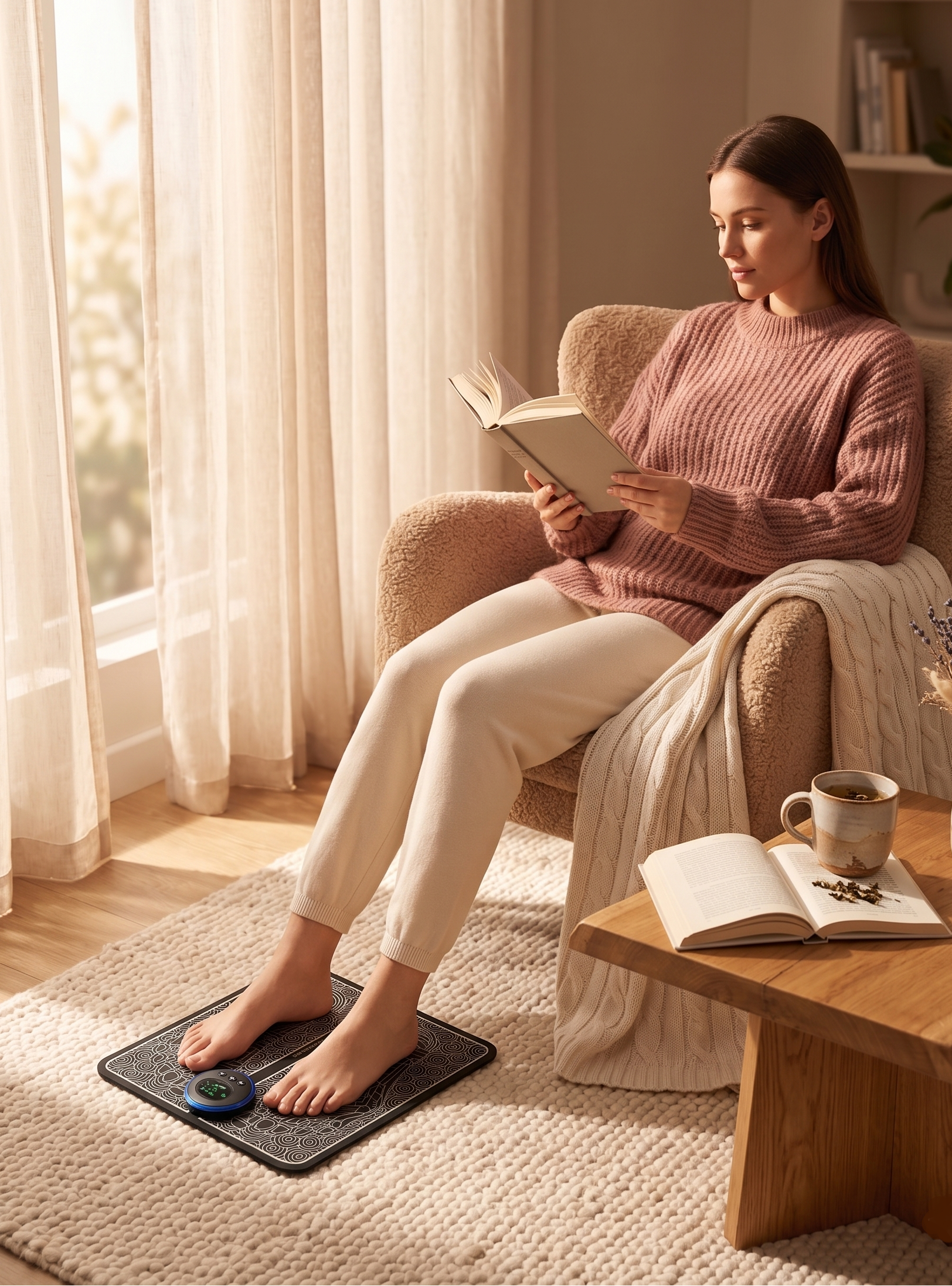 EMS Foot Massager Mat - Circulation, Muscle Relaxation & Remote