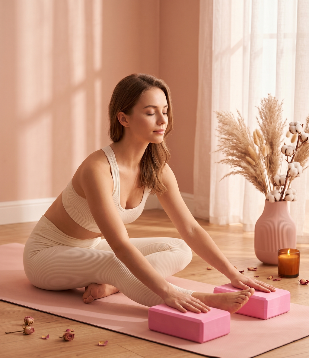 EVA Yoga Blocks Set of 2, High-Density Foam, Non-Slip for Pilates