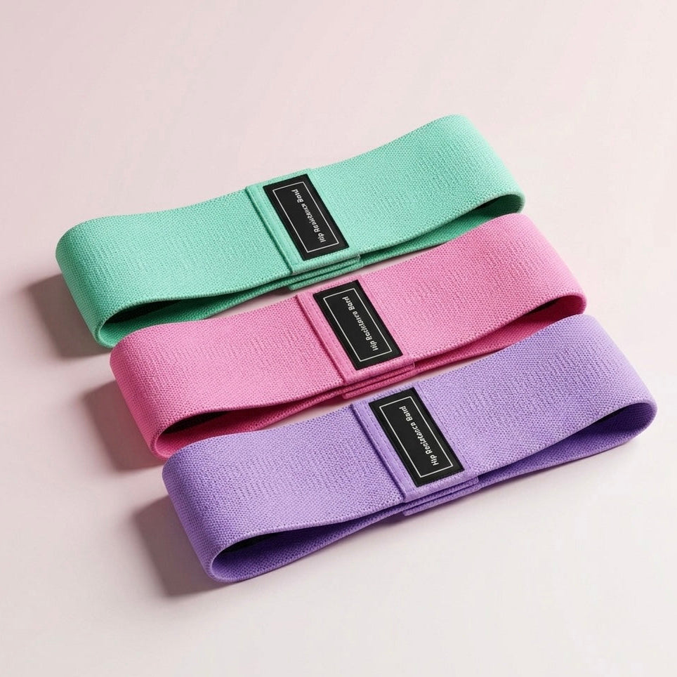 Hip Resistance Bands Set of 3, Non-Slip Fabric, 60 90 150 lbs, 8.3cm