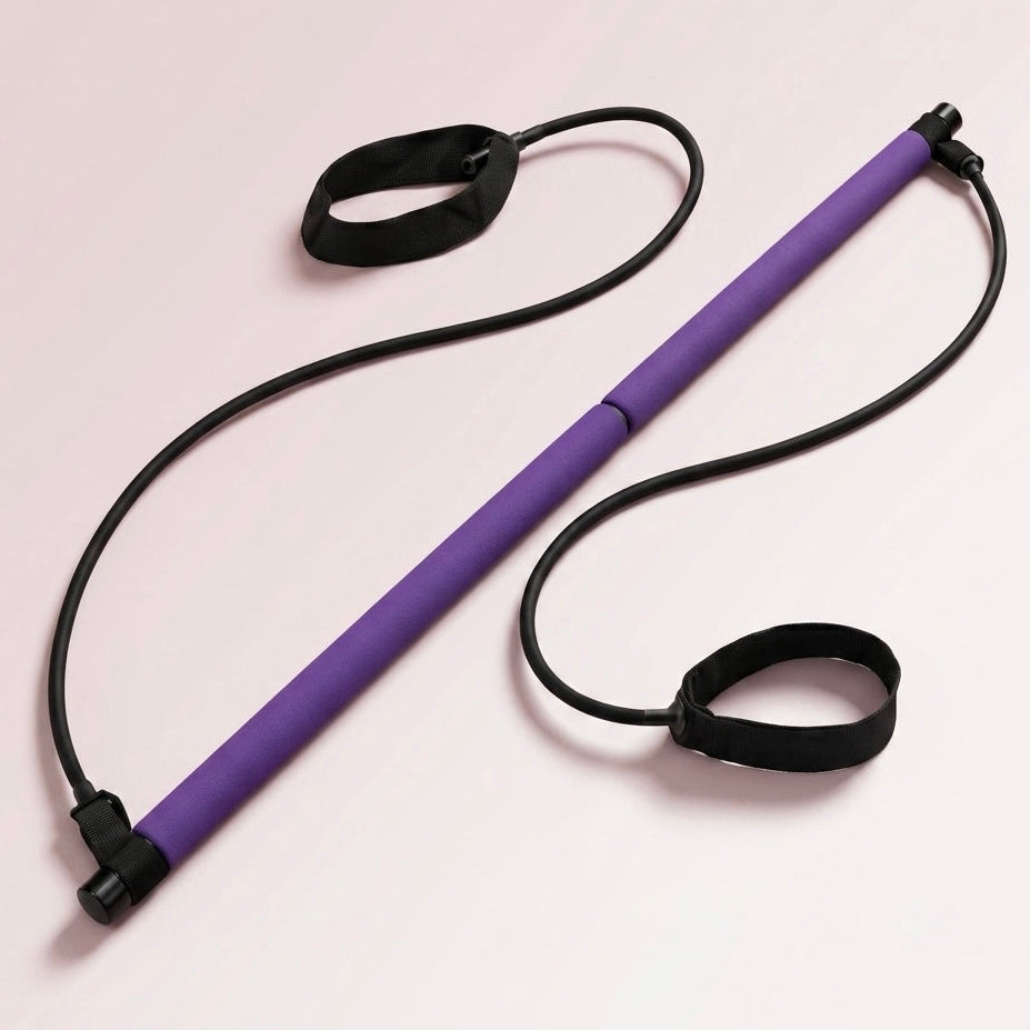 The Pilates Stick Portable Reformer Bar, 92 cm, High-Elastic Loops