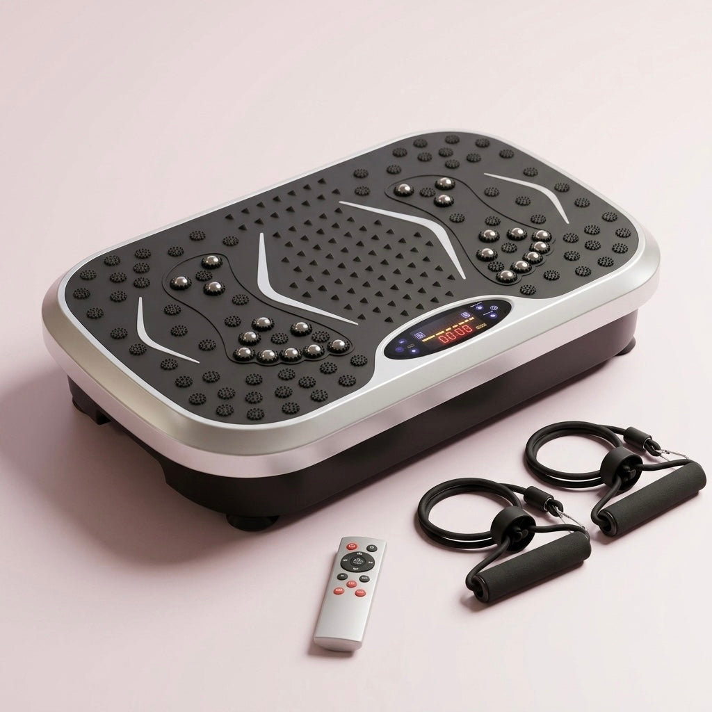 Whole Body Vibration Plate Machine with Remote & Resistance Bands — Oscillating Vibration Platform, 99 Speeds