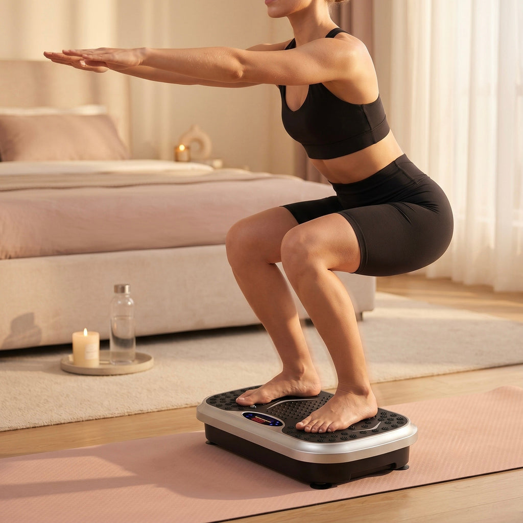 Whole Body Vibration Plate Machine with Remote & Resistance Bands — Oscillating Vibration Platform, 99 Speeds