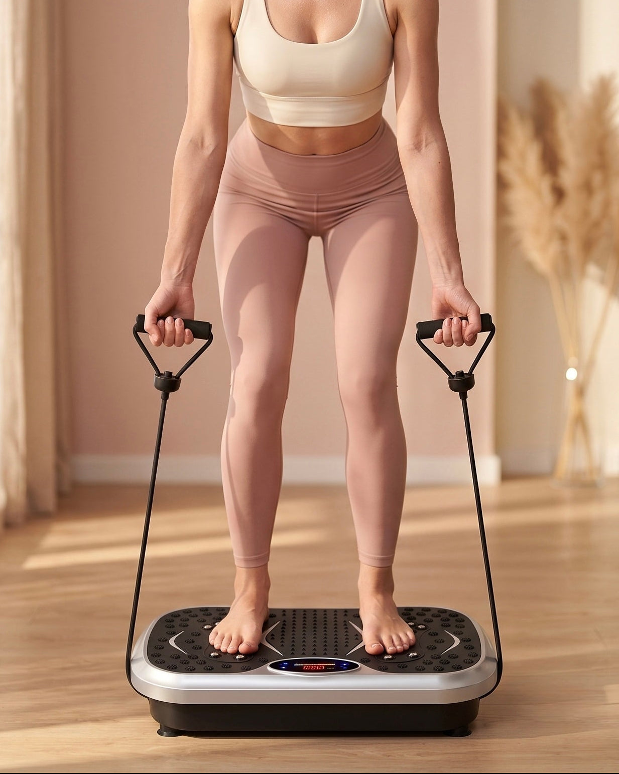 Whole Body Vibration Plate Machine with Remote & Resistance Bands — Oscillating Vibration Platform, 99 Speeds