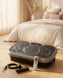 Whole Body Vibration Plate Machine with Remote & Resistance Bands — Oscillating Vibration Platform, 99 Speeds