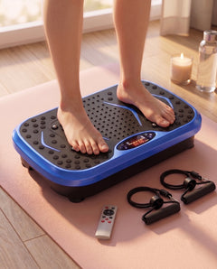 Whole Body Vibration Plate Machine with Remote & Resistance Bands — Oscillating Vibration Platform, 99 Speeds