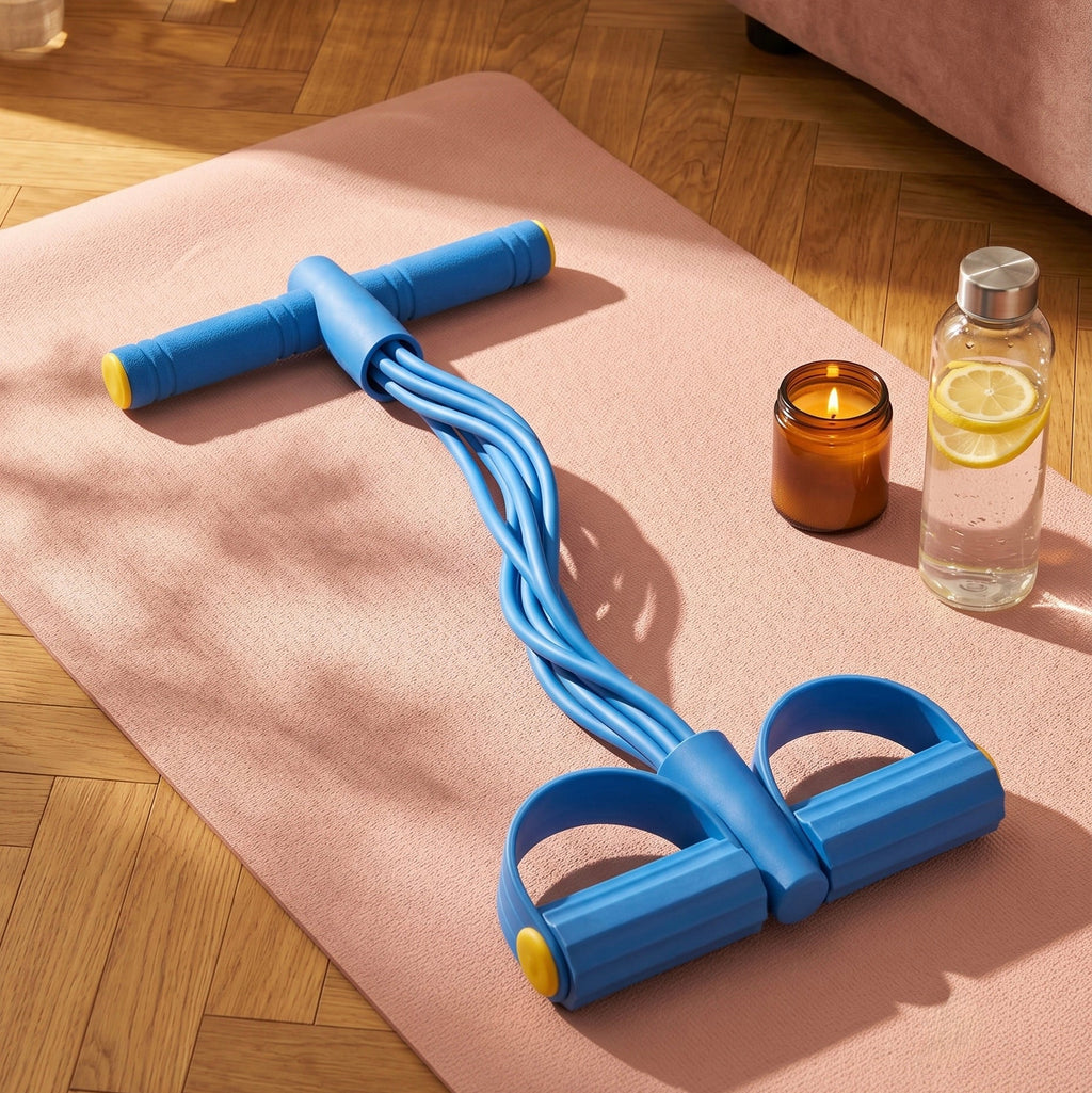 Pedal Puller Resistance Band Trainer, 6 Elastic Tubes, PVC, Non-Slip