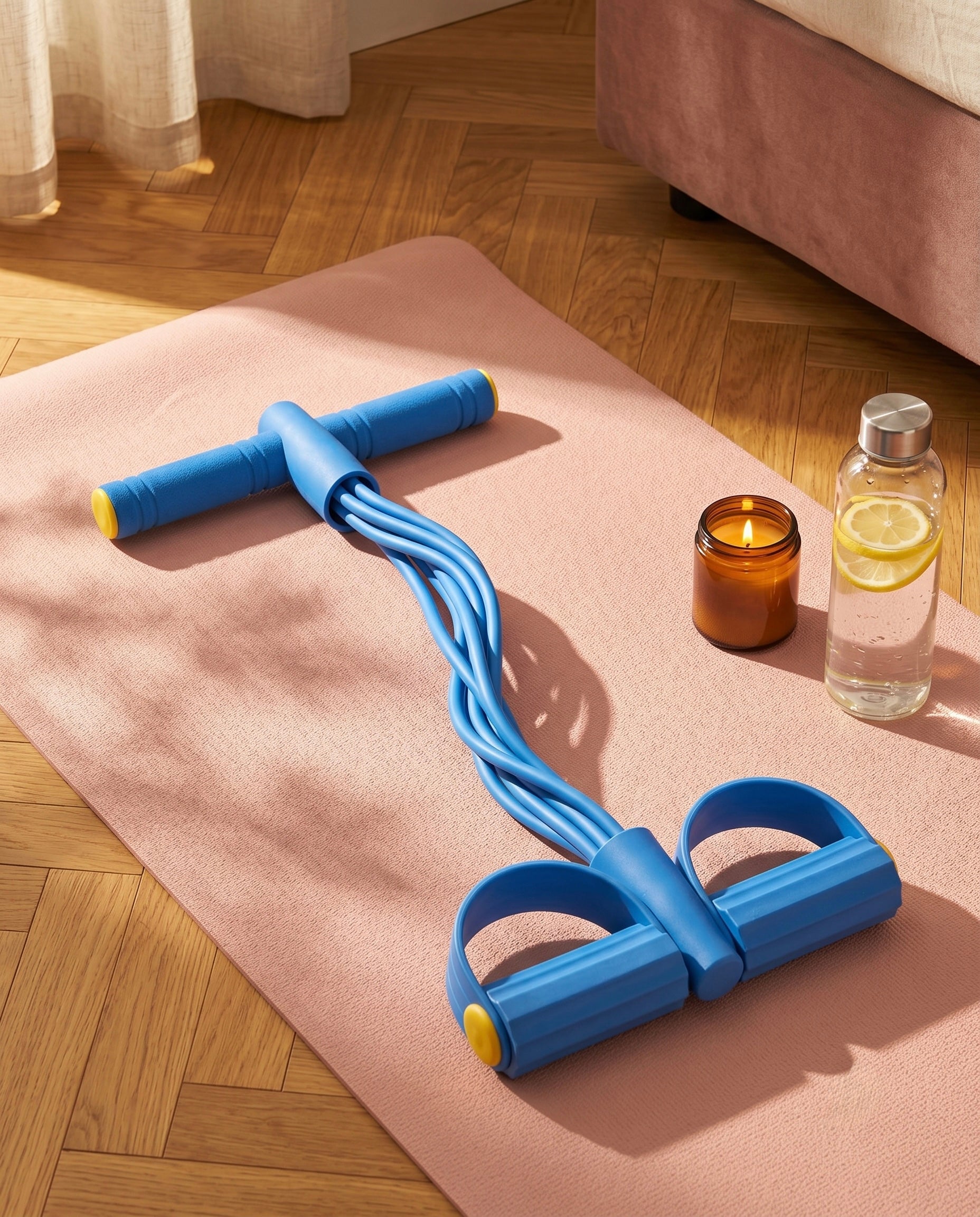 Pedal Puller Resistance Band Trainer, 6 Elastic Tubes, PVC, Non-Slip