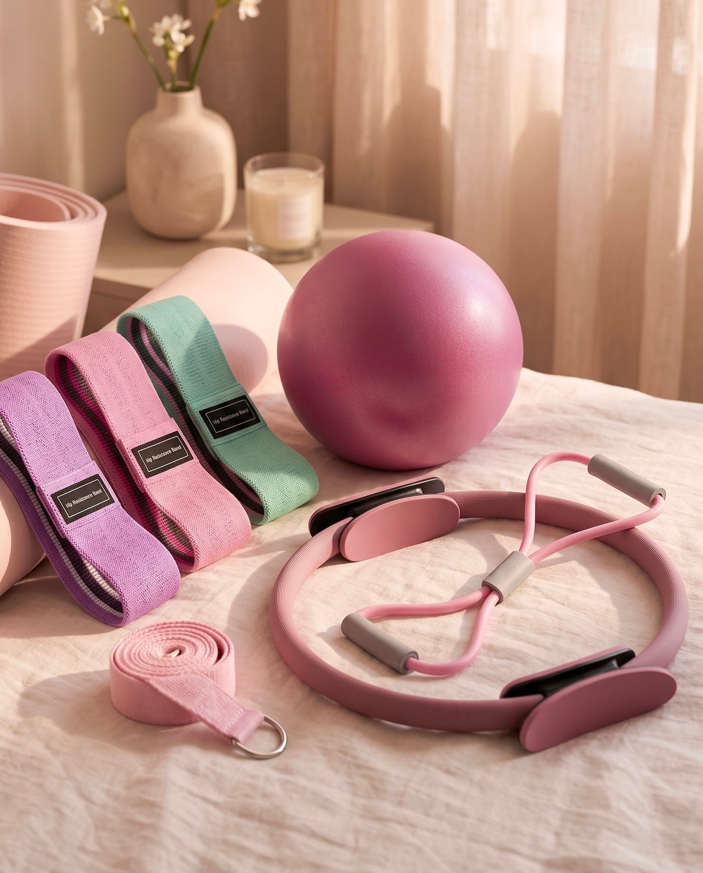 Pilates Kit - Ring, Ball & Resistance Bands Home Workout | 7-Piece Set