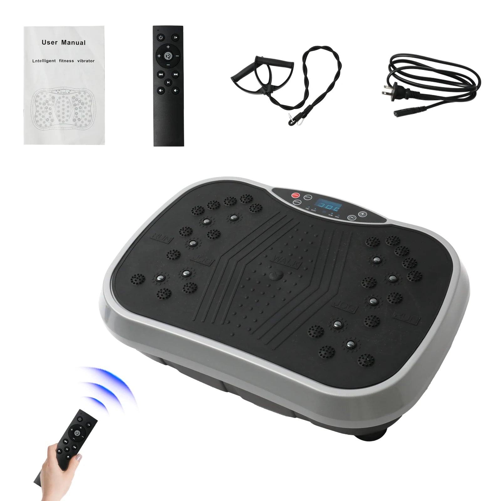 Whole Body Vibration Plate Machine, Bluetooth Remote & Bands, 200W