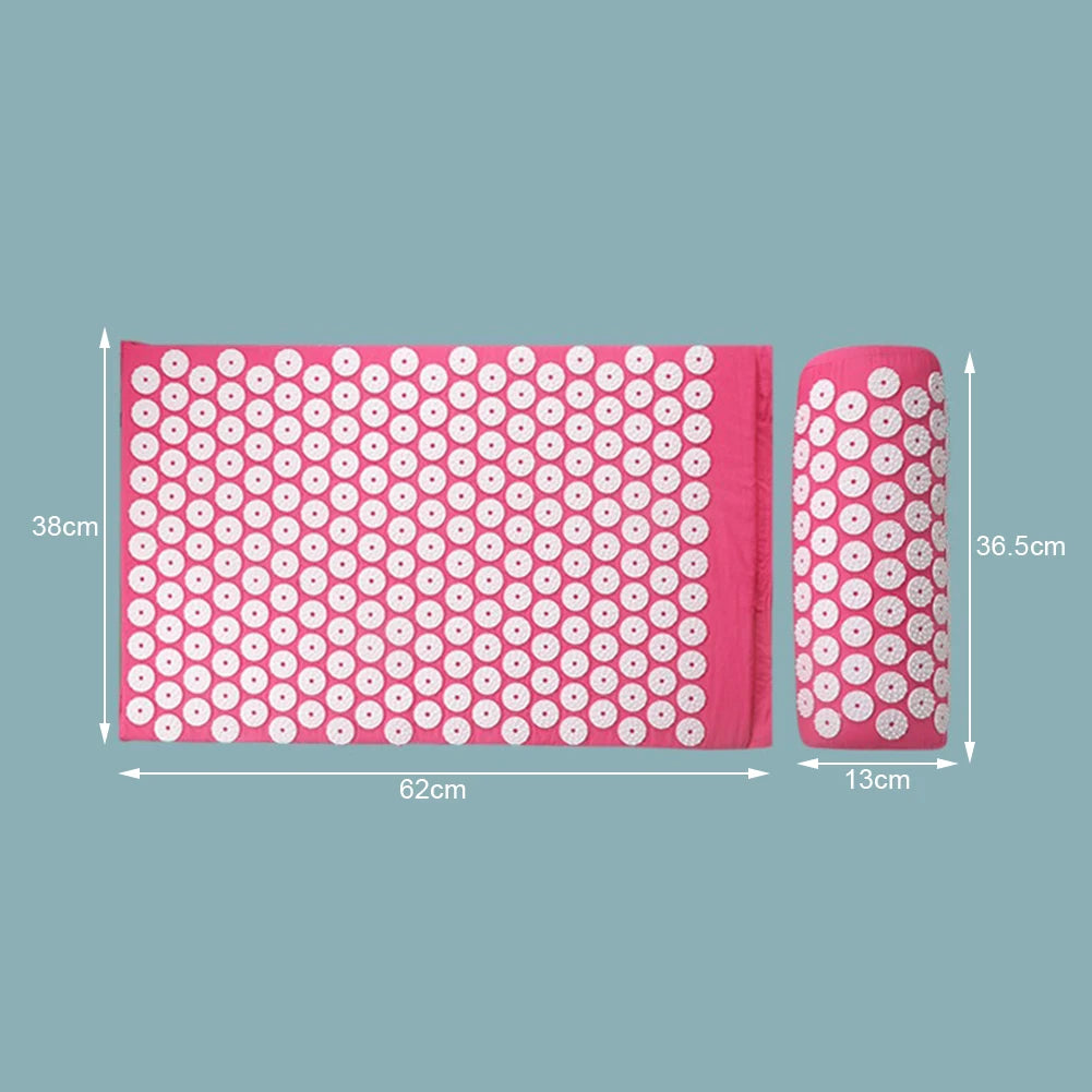 Acupressure Mat Set with Pillow, Back Neck & Feet Massage Circulation