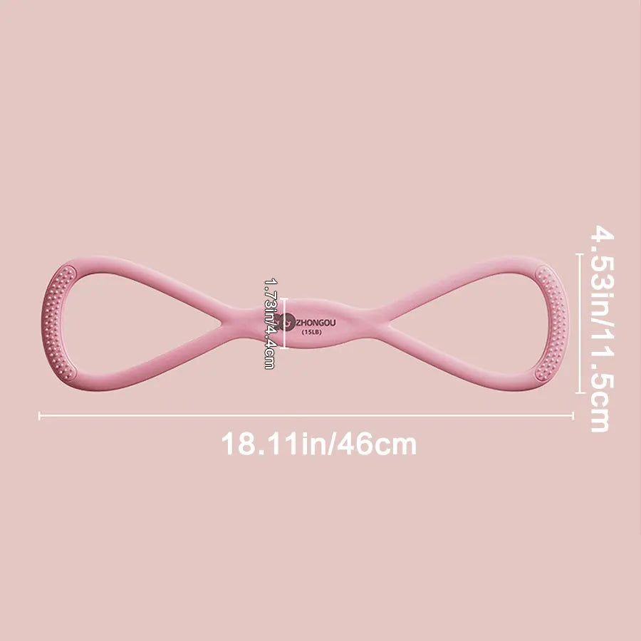 Figure-8 Resistance Band, Premium Silicone, 15 & 25 lbs, Anti-Slip