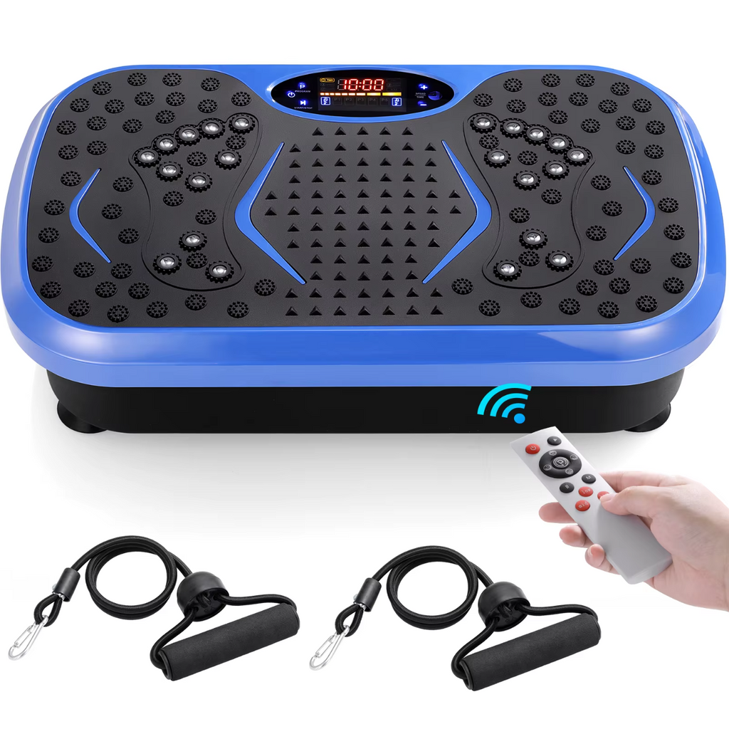 Whole Body Vibration Plate Machine with Remote & Resistance Bands — Oscillating Vibration Platform, 99 Speeds
