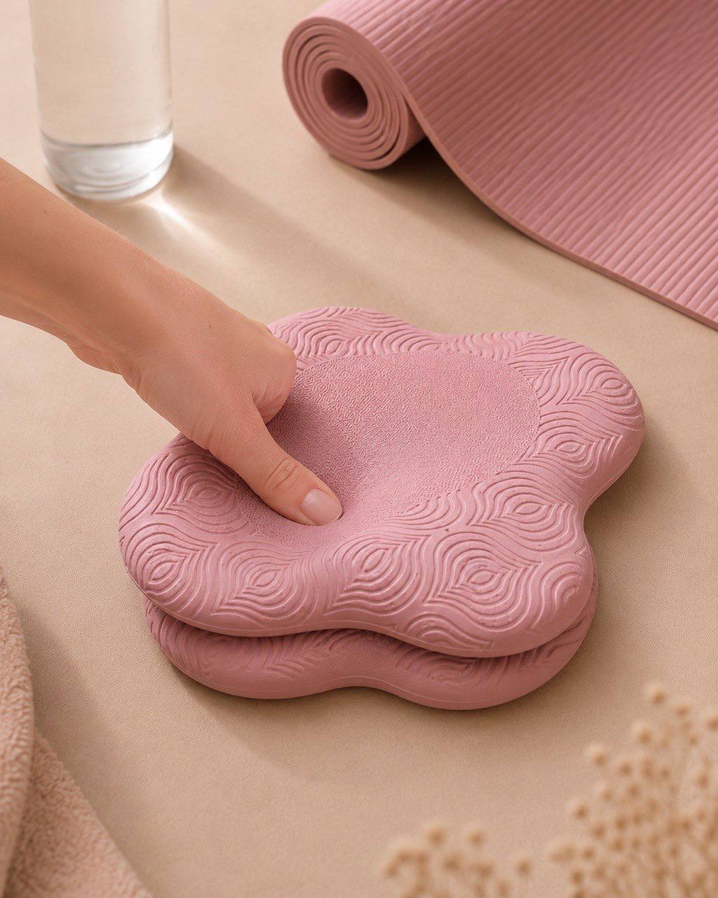 Yoga Knee Pad, 2 cm PU Foam, Double-Sided Anti-Slip, 20x20 cm, 130g