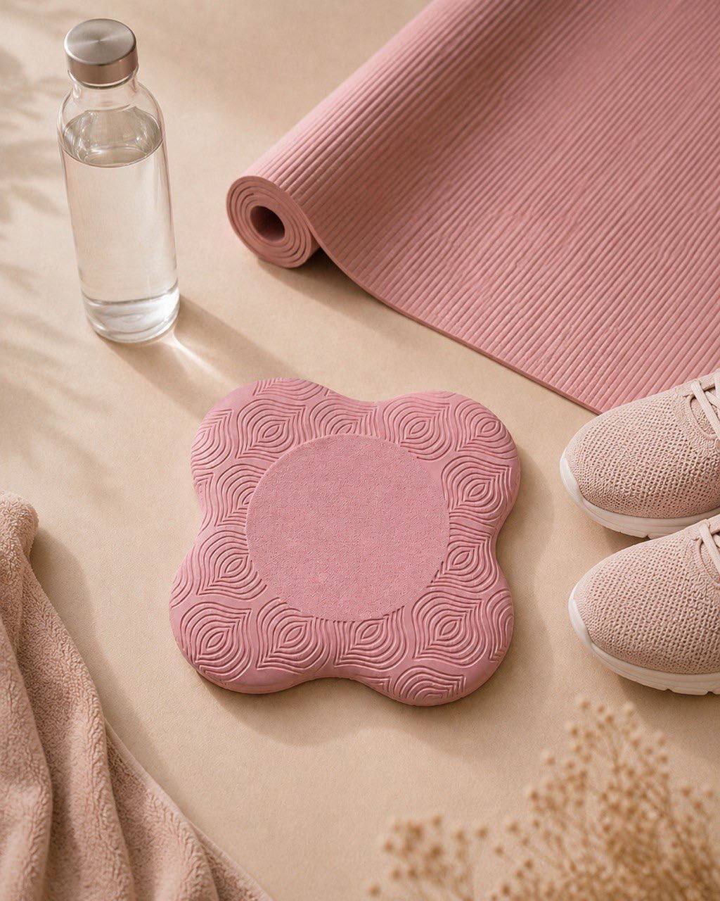 Yoga Knee Pad, 2 cm PU Foam, Double-Sided Anti-Slip, 20x20 cm, 130g