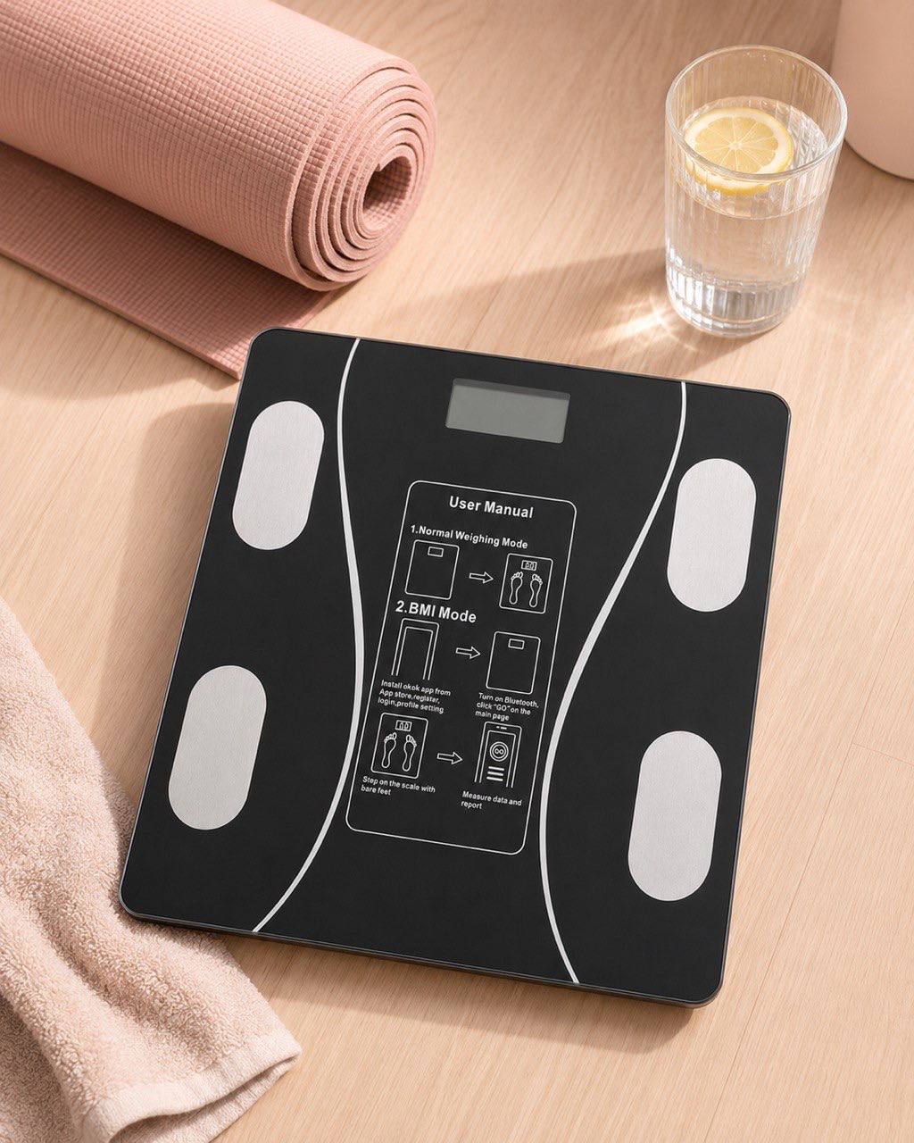 Smart Body Scale, 20 Metrics, Bluetooth, Tempered Glass, 180 kg