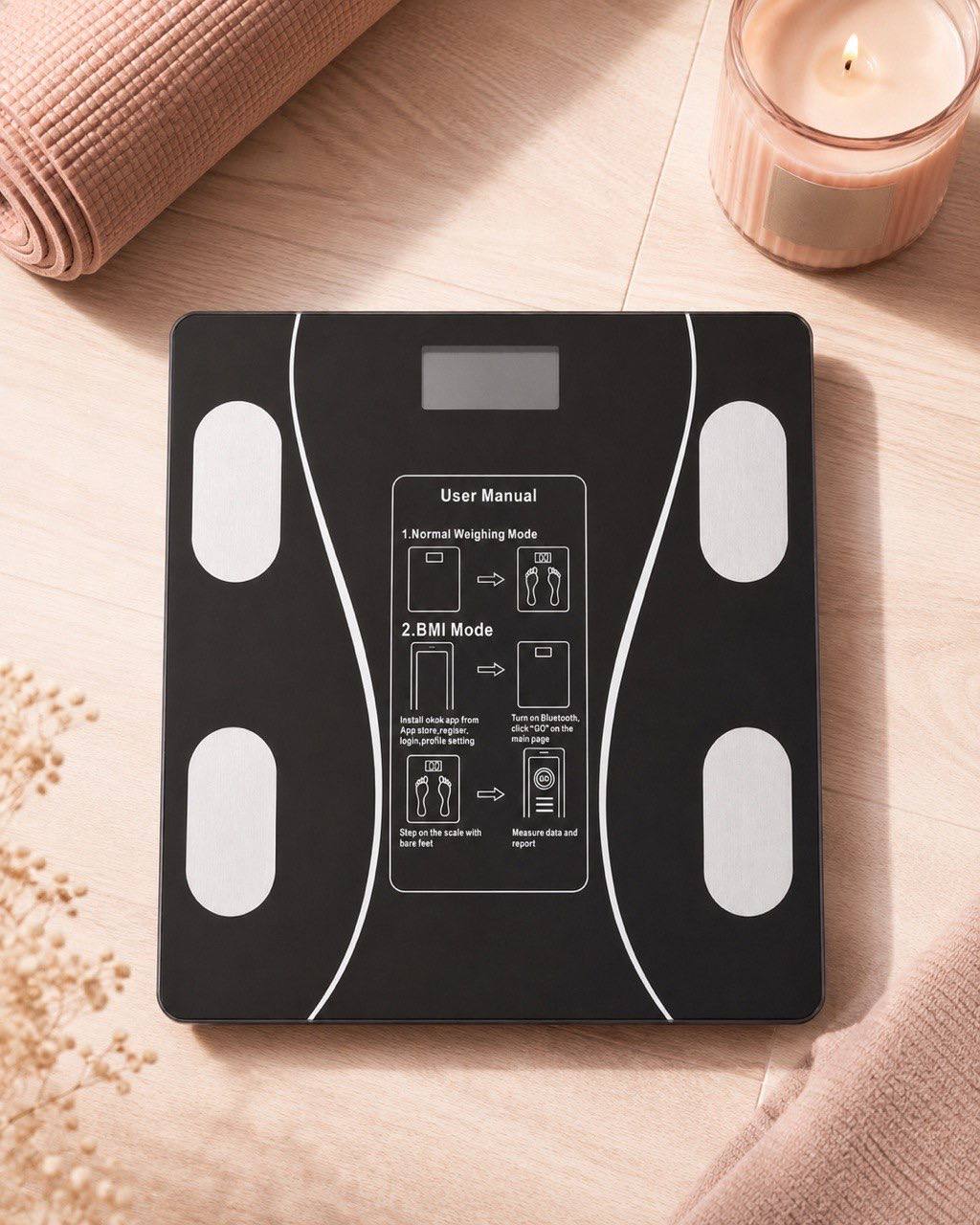 Smart Body Scale, 20 Metrics, Bluetooth, Tempered Glass, 180 kg