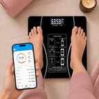 Smart Body Scale, 20 Metrics, Bluetooth, Tempered Glass, 180 kg