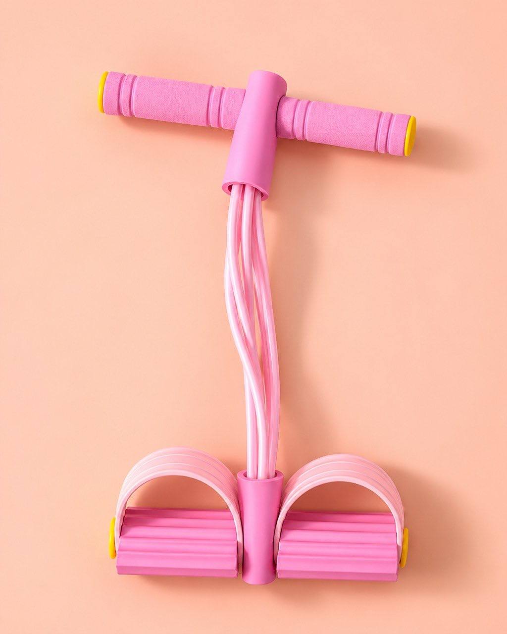 5-Piece Pilates & Yoga Resistance Set, EVA Foam & Elastic, Soft Pink