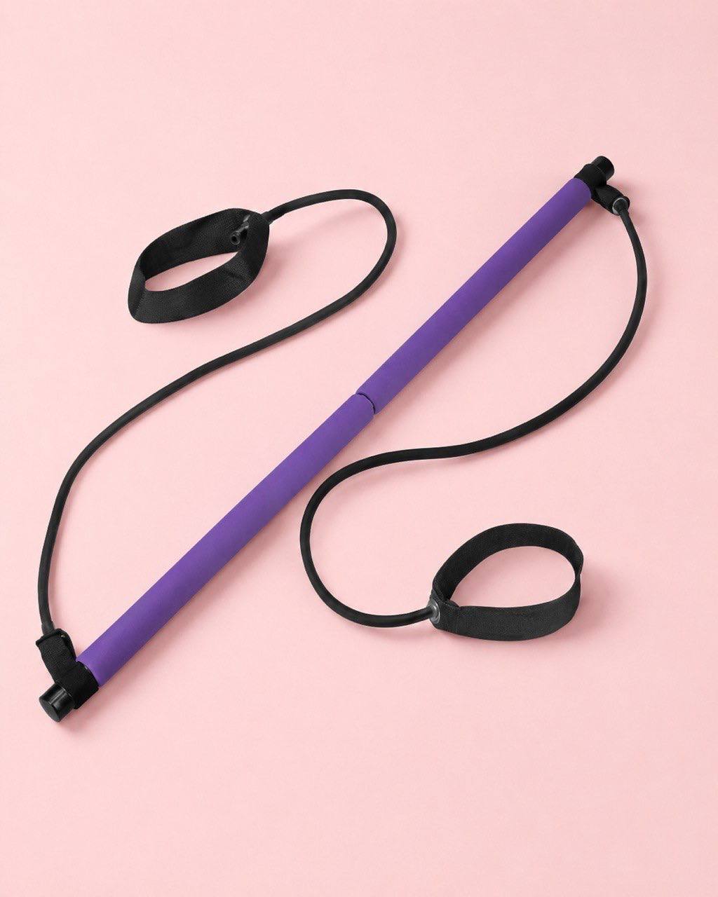 The Pilates Stick Portable Reformer Bar, 92 cm, High-Elastic Loops