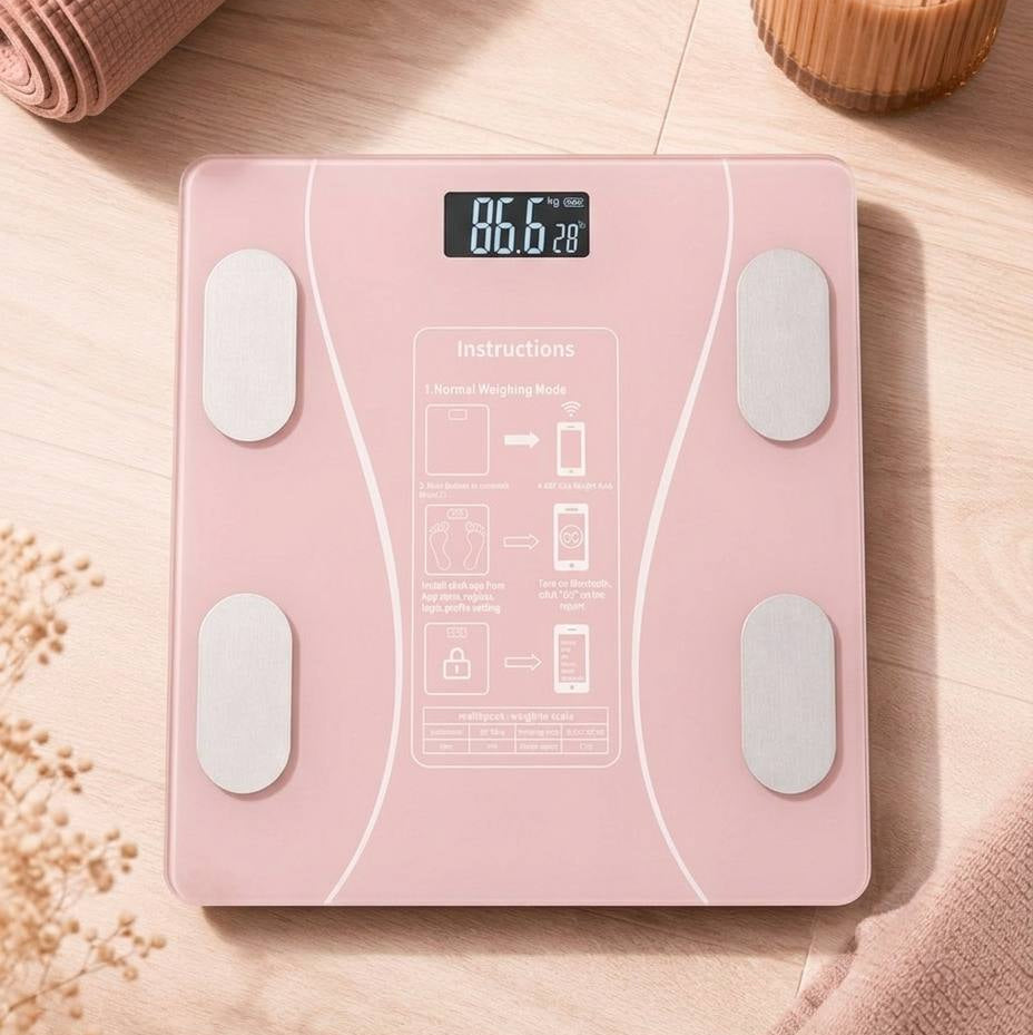 Smart Body Scale, 20 Metrics, Bluetooth, Tempered Glass, 180 kg