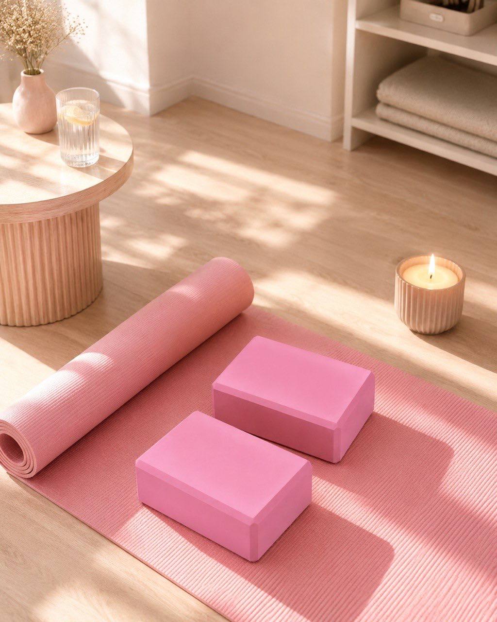 EVA Yoga Blocks Set of 2, High-Density Foam, Non-Slip for Pilates