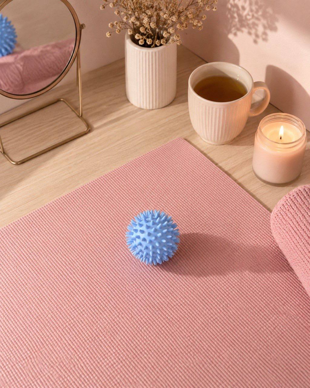 Spike Massage Ball, Body-Safe PVC, 6 cm, Pilates Yoga Fitness Rehab