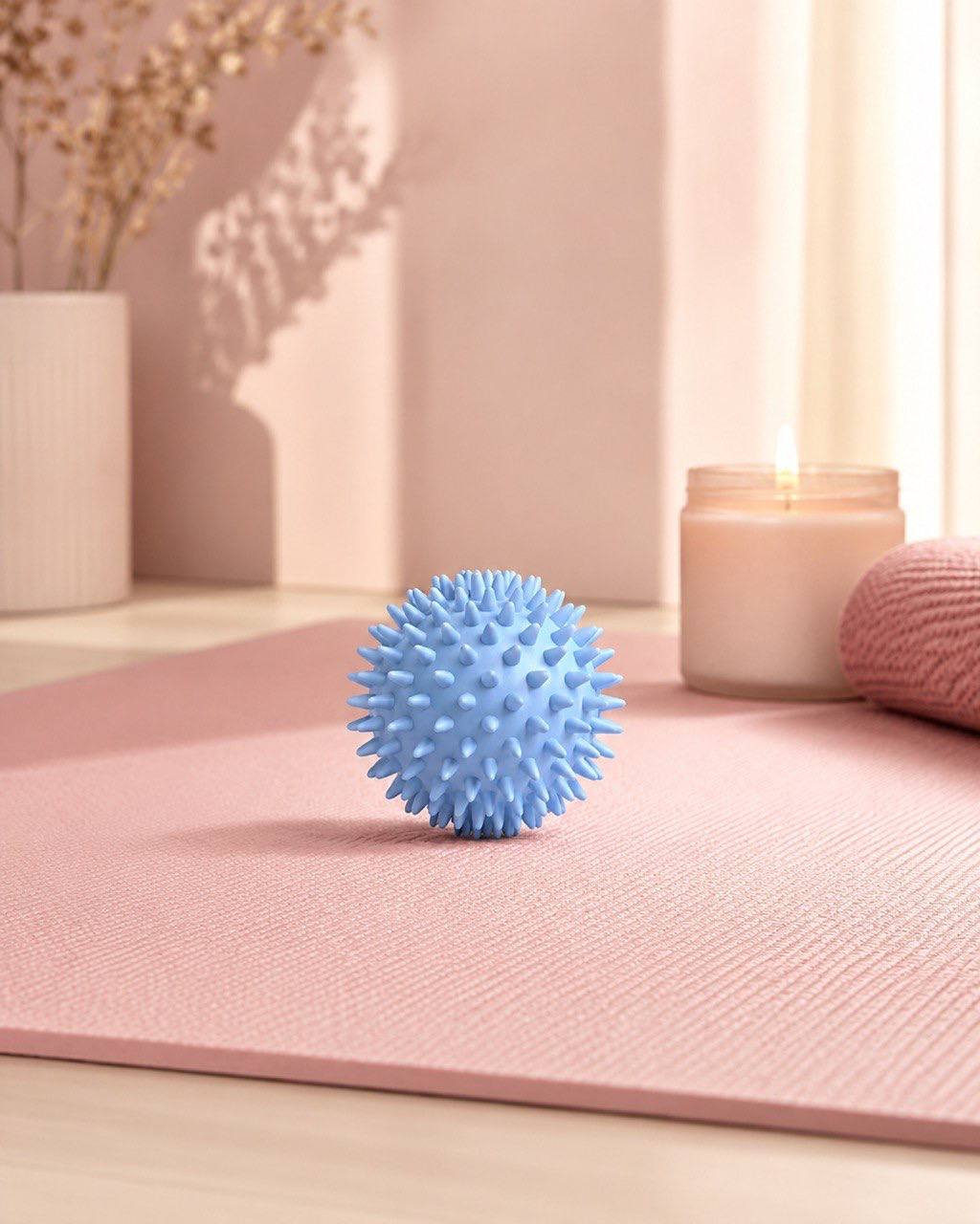 Spike Massage Ball, Body-Safe PVC, 6 cm, Pilates Yoga Fitness Rehab