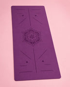 Eco TPE Yoga & Pilates Mat 6mm, Alignment Guide Lines, Carrying Strap
