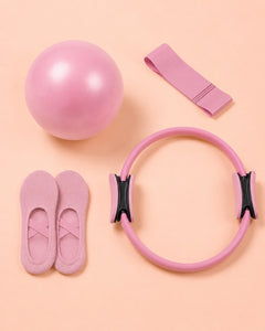 The Beginner Kit — Everything To Start Pilates At Home | 4 Essentials Ball, Ring, Band & Grip Socks